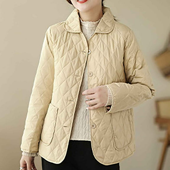 Women Coat Loose Casual Standing Collar Warm Long Sleeved Cotton Jacket Women's Winter Coats Jackets for Women Trendy Cute Clothes for Women 2XL