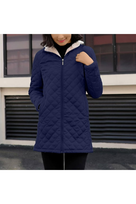 Winter Coats for Women Women's Plus Fleece Cotton Jacket Warm Lamb Fleece Top Coat Sweater Coat,Size S-3XL