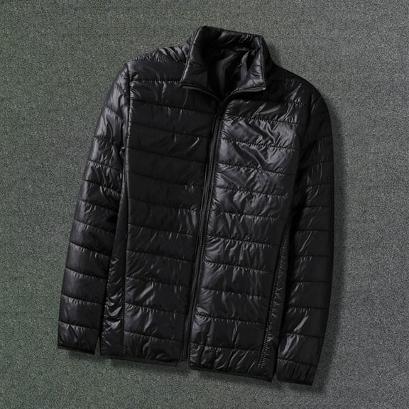 Xunlbb Winter Jackets for Men, Men's Winter Down Jacket Zipper Cardigan Pocket Long Sleeve Padded Jacket Coat M-3XL