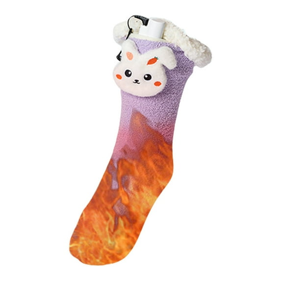 Xunlbb Winter SocksLadies Printed Heated Foot Warmer Sleeping Blanket Warm Feet Heated Socks Christmas Deals