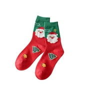 Xunlbb Winter SocksWomen's Print Cotton Christmas Socks Christmas Gift