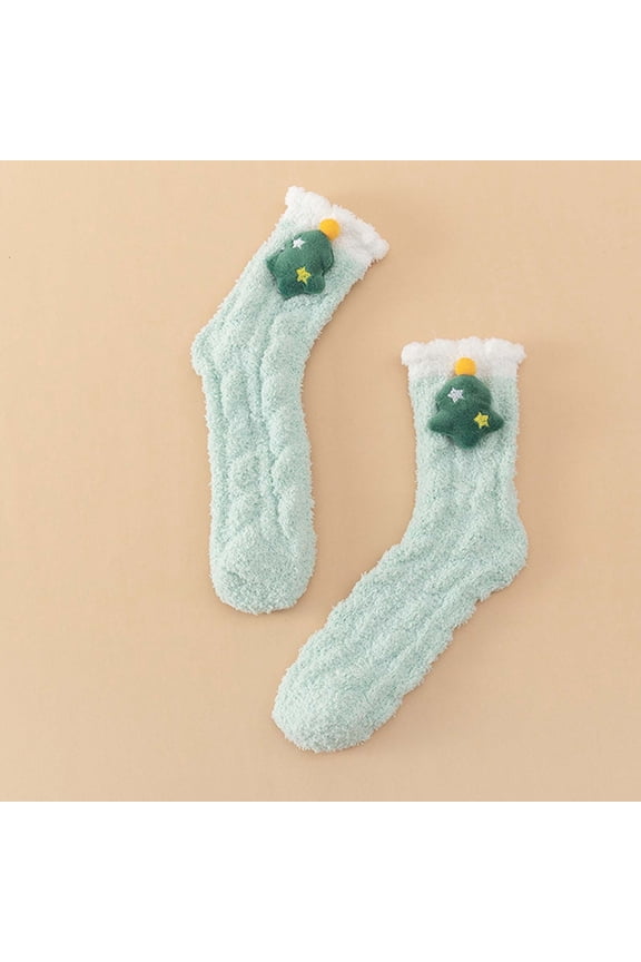 Winter SocksWomen's Thick Warm Wool Socks Floor Sleep Socks Mid-tube Socks Socks Christmas Gift Free Size