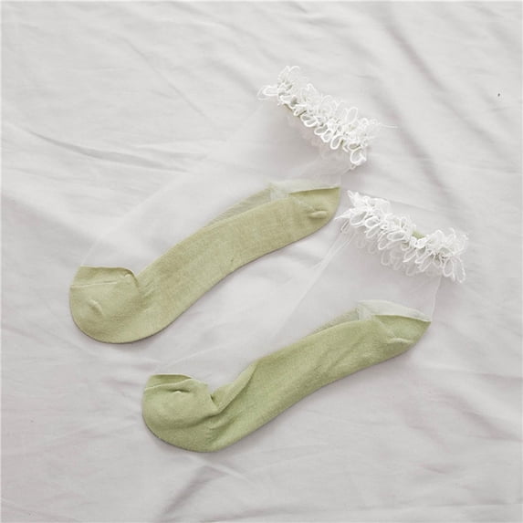 Xunlbb Winter SocksWomen's Thin Short Socks With Lace Mesh Socks Christmas Deals Free Size