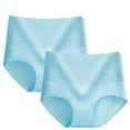thumbnail image 1 of Xunlbb Women Underwear,2pcs Women's Briefs Comfortable Cotton High Waist Underwear Women Sexy Panties (Light Blue 2XL) on Clearance, 1 of 3