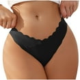 thumbnail image 1 of Xunlbb Women Underwear,Women's Fashion Sexy Traceless Transparent Low Waist G-string Panties Thong (Black M) on Clearance, 1 of 7