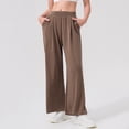 thumbnail image 1 of Xunlbb Women Wide Leg Pants, Casual Loose Solid Color Breathable Sports Exercise Pants Long Trousers For Women ,Coffee M, 1 of 7