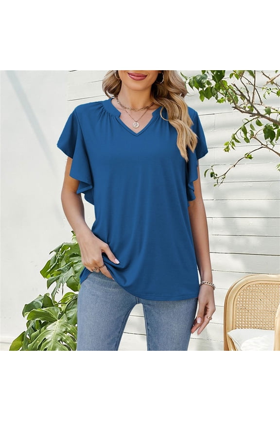 Women's Basic T-Shirts Solid Color Round Neck T-shirt Short Sleeve Top Casual Outings Everyday Essentials Summer Vacation Beach Fashion