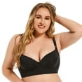 thumbnail image 1 of Xunlbb Women's Bras Under $5 Plus Size Woman's Printing Gathered Together Large Size Daily Bra Underwear No Rims(Black,48/110A), 1 of 2