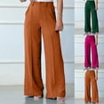 thumbnail image 1 of Xunlbb Women's Casual Wide Leg Pants Women' Casual Solid Color Fashionable Pleated Semi Elastic Waist Wide Leg Pants Long Pants Gift for Her, S-2XL, 1 of 8