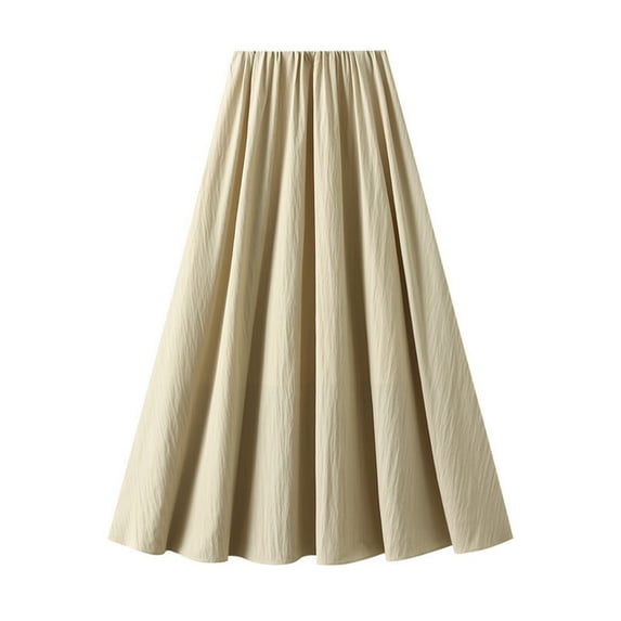 Xunlbb Women's Long Skirts, Women's Summer Casual Ice Silk Elastic High Waist Slim A-line Skirt Gift for Girls, on Clearance