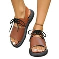 thumbnail image 1 of Xunlbb Women's Sandals Soft Sole Strap Sandals Women's New Versatile Thick Sole Soft Faced Sandals Women's Fashion Shoes Up to 60% Off, 1 of 6