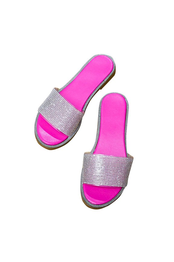 Women's Sandals Women Bright Diamond Casual Outdoor Travel Flip Flop Beach Shoes Women's Fashion Shoes Up to 60% Off