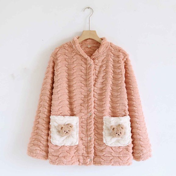 Xunlbb Womens Pajamas Sets Fashion Women Casual Long Sleeve Pocket Home Pajama Tops Gift for Women M-XL