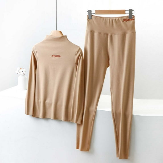 Xunlbb Womens Pajamas Sets Women's Solid Color Round Neck Long-sleeved Top With Chest Pad One Shorts Home Wear Set on Clearance L-3XL