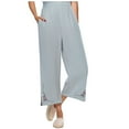 thumbnail image 1 of Xunlbb Womens Pants, Ladies' Fashionable And Casual Side Pleated Cotton And Linen Pants Cotton And Linen Loose Pants Gift for Women ,A-Gray 2XL, 1 of 6