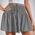 thumbnail image 1 of Xunlbb Womens Shorts,Women's Summer Fashion Solid Color Drawstring Shorts,Gray 2XL, 1 of 6