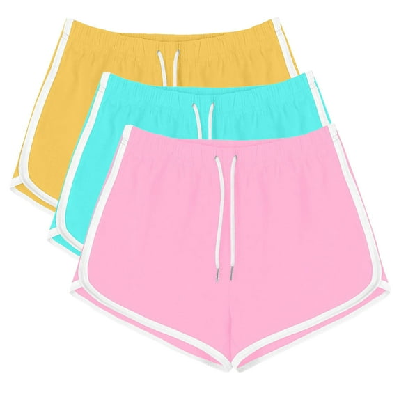 Xunlbb Womens Shorts Workout Shorts 3PC Women Casual Summer Sports Shorts Workout Yoga Shorts Active Shorts S-3XL on Clearance