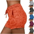 thumbnail image 1 of Xunlbb Womens Shorts Yoga Leggings Spring Summer Solid Color Pockets Yoga Drawstring Outwear Sports Shorts for Women S-5XL on Clearance, 1 of 8