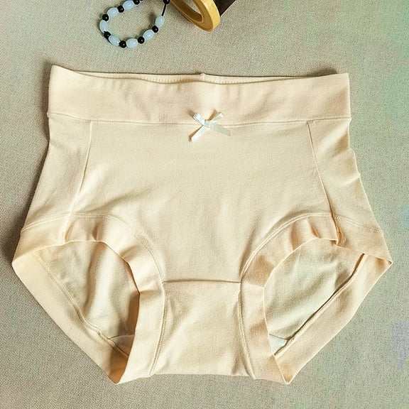 Xunlbb Womens Underwear Cotton Ladies Comfortable Solid Color Large Size Abdominal Panties Hight Waiste Underpants M-3XL Clearance Under $10