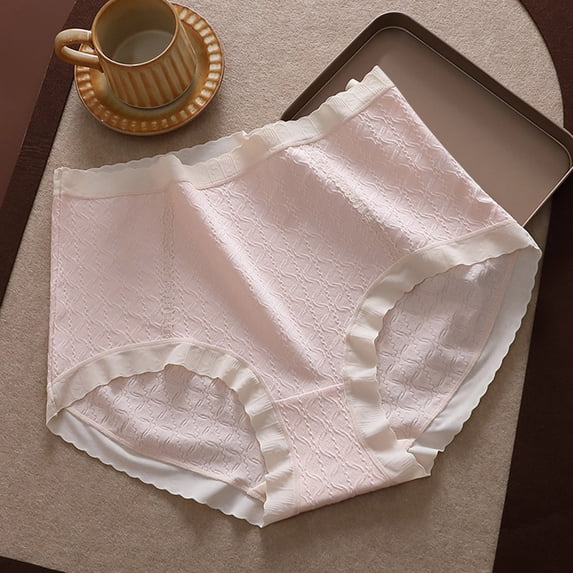 Xunlbb Womens Underwear Women's Solid Color Plus Size High Waist Cotton Pear Shaped Figure Enlarged Underwear XL-5XL Up to 50% off