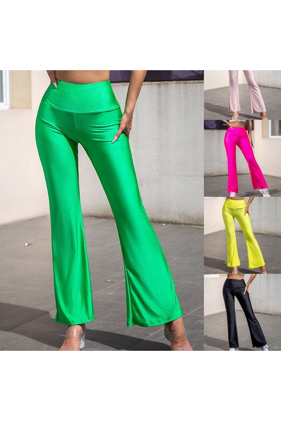 Womens Workout Pants Plus Size Yoga Pants Fashion Casual Women Printed Gradient Span Ladies High Waist Wide Leg Trousers Yoga Pants Long Pants on Clearance S-XL