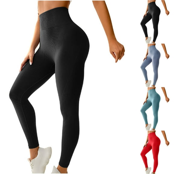 Xunlbb Womens Yoga Pants Leggings for Women Women's New Thread Seamless Tight High Waist Sports Yoga Pants on Clearance S,M,L