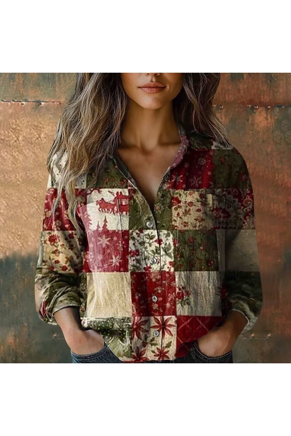 Button Down Shirts for Women Dressy Floral Printed Business Casual Work Tops Long Sleeve Blouse Spring Fall Camouflage
