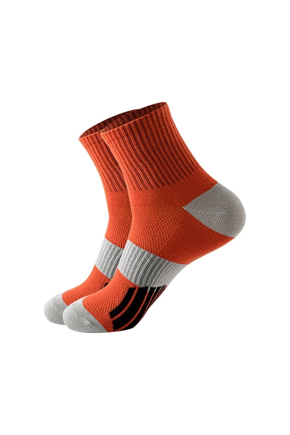 Men's Mid-Calf Sport Socks Breathable Sweat-Wicking Anti-Odor Medium Tube Socks Cushioned Stretchy Mid Crew Socks For Running Basketball 1PC