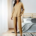 thumbnail image 1 of Xunmmm Pajamas For Women Set Silk Pjs 2 Piece Satin Sleepwear Long Sleeve Button Down Lounge Sets With Pant, 1 of 8
