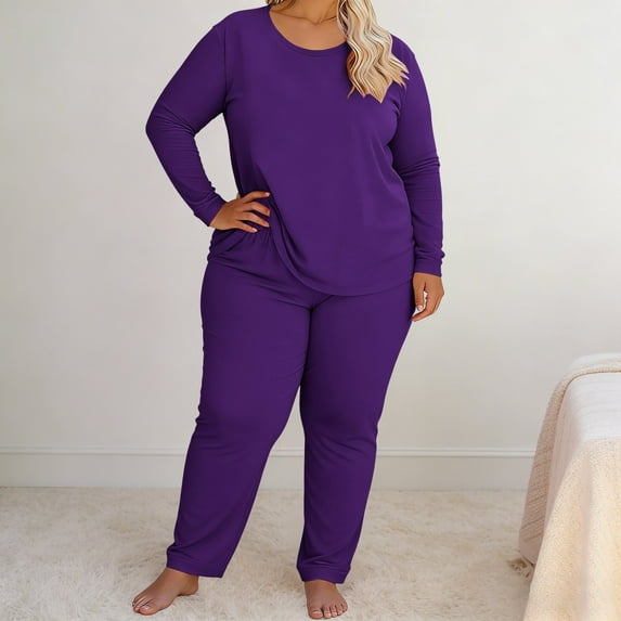 Xunmmm Thermal Underwear Set for Women Long Johns with Fleece Lined Long Sleeves Base Layer Set Top Bottom Womens Plus M-6XL