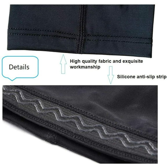 Xunmmm Unisex Leg Sleeve High Stretch Compression Snug-Fit Calf And Tibia Support Full Length UV Protection Breathable Sweat-Wicking Leg Sleeve For Sports Cycling Outdoor Black,S