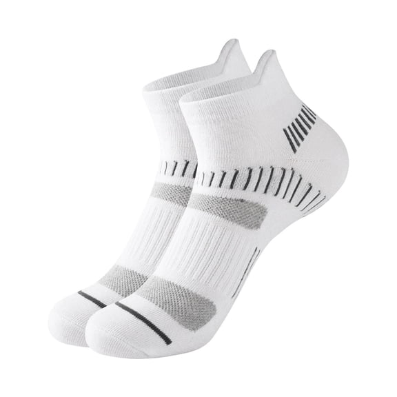 Xunmmm Unisex Low Cut Ankle Socks Reinforced Padded Shock Absorbing High Elastic Lightweight Breathable Quick Dry Athletic Short Socks For Walking Gym Daily Training White,One Size