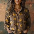 thumbnail image 1 of Xunmmm Womens Cotton Button Down Shirts Loose Fit Workwear Long Sleeve Collared Blouse Casual Tops Spring Outfits S-5XL Coffee, 1 of 3