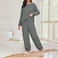 thumbnail image 1 of Xunmmm Womens Pajama Sets Fleece Pajamas Comfort Pullover Tops Sleep Pants Lounging Warm Sleepwear Loungewear Winter Women's Plus L-5XL Grey, 1 of 4