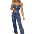 thumbnail image 1 of Xunmmm Womens Pajamas Set Lace Straps Tank Top and Long Pants Ribbed Loungewear Sleepwear Home Clothes, 1 of 7