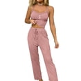 thumbnail image 1 of Xunmmm Womens Pajamas Set Lace Straps Tank Top and Long Pants Ribbed Loungewear Sleepwear Home Clothes, 1 of 7