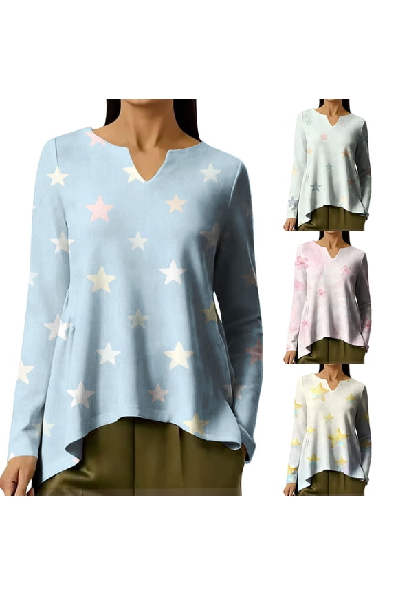 Womens Tops V Neck Long Sleeve Spring Cute Casual Elegant Daily Wear Ladies Tee Shirts Light Yellow M