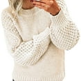 thumbnail image 1 of Xuplwnp Sweaters for Women's Autumn And Winter New Casual Thickened And Warm Solid Color External Knitted Pullover Sweater, 1 of 5