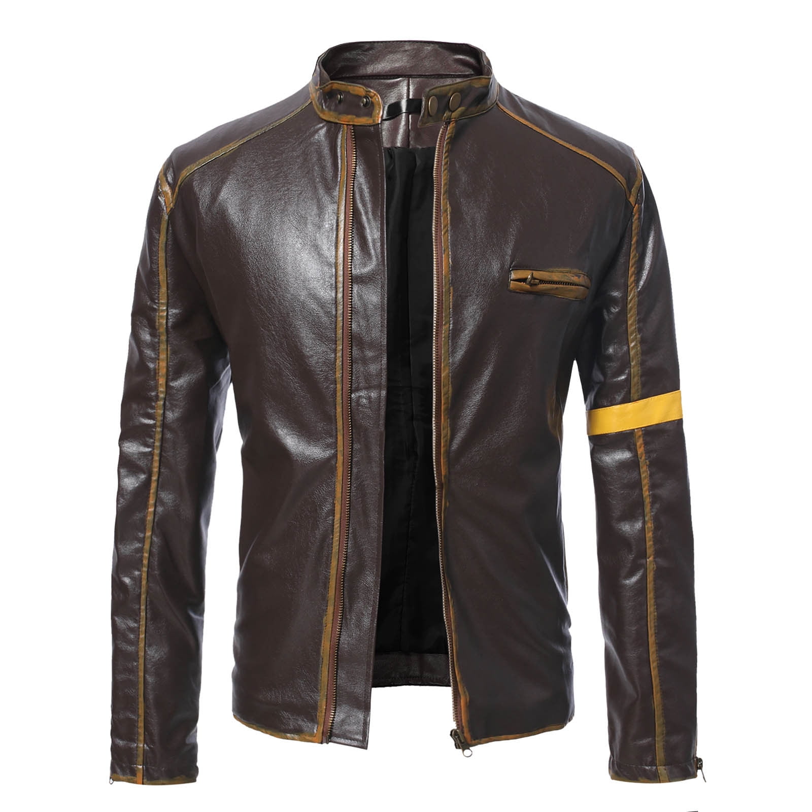 Fashion men stand best sale collar splicing casual jacket