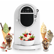 Xutumm 1.25 QT Compressor Ice Cream Maker, No Pre-Freezing Frozen Dessert Machine with Self-Cleaning, LED Display, Adjustable Hardness, Stainless Steel Bowl, White