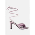 thumbnail image 1 of Xuxa Metallic Tie Up Italian Block Heel Sandals, 1 of 10