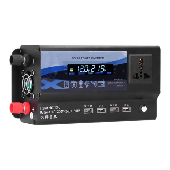 Xuyuan 4000W Peak 660W Continuous Car Power Inverter with LED Color Ambient Light 4 USB Charger DC 12V to AC Vehicle Converter Intelligent Cooling Fan[cite: 1]