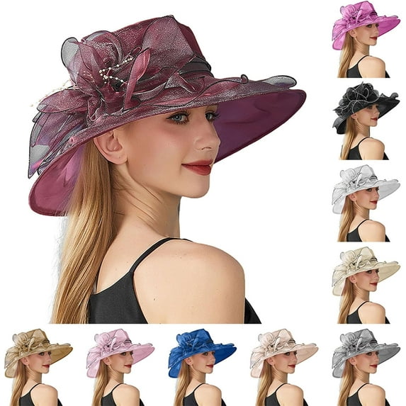 Xuyuan Kentucky Derby 2025 Women's Hat – Elegant Organza Fascinator for Ladies, Perfect for Easter, Tea Parties, Bridal Events, Church, and Sunday Wear