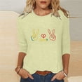 thumbnail image 1 of Xuyuer 3/4 Sleeve Shirts for Women Loose Fit Crewneck Dressy Casual Tops Lightweight Solid Color Comfy Cute T Shirts Basics Tees Casual Fashion Spring Summer T Shirts Business Work Tee Top, 1 of 5