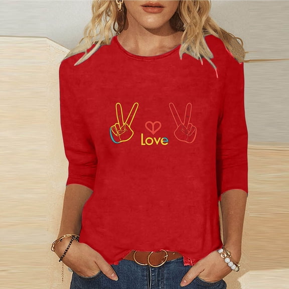 Xuyuer 3/4 Sleeve Shirts for Women Loose Fit Crewneck Dressy Casual Tops Lightweight Solid Color Comfy Cute T Shirts Basics Tees Casual Fashion Spring Summer T Shirts Business Work Tee Top