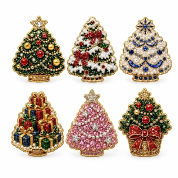 Xuyuer 6 Piece DIY Diamond Painting Pearl Refrigerator Magnets Set, Fridge Decor Craft Kit for Home Kitchen Display, #1