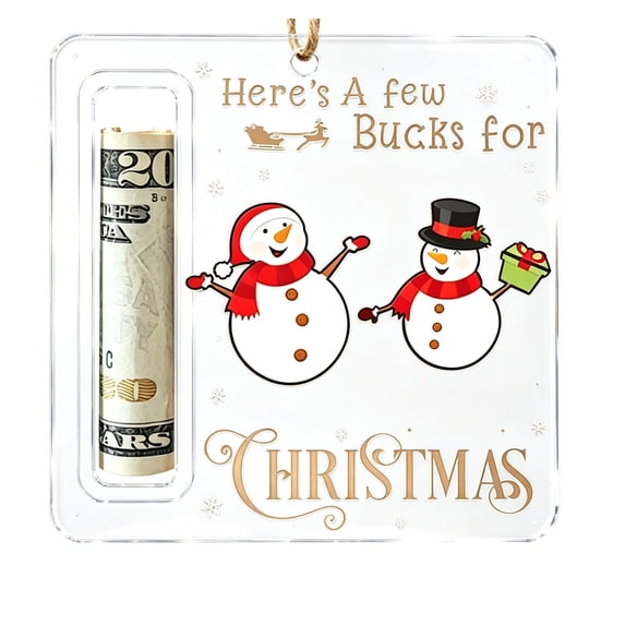 Xuyuer Acrylic Christmas Cash Holder Ornament, Festive Hanging Pendant with Money Slot for Gift Giving, Holiday Tree Decoration for Adults, #1, #1