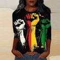 thumbnail image 1 of Xuyuer Black History Shirts Women Black History Month T-Shirt Print Round Neck Casual And Loose Tee Tops African American Shirts, 1 of 5