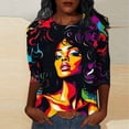 thumbnail image 1 of Xuyuer Black History Shirts Women Black History Month T-Shirt Print Round Neck Casual And Loose Tee Tops African American Shirts, 1 of 5