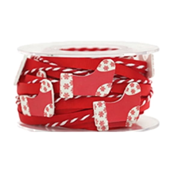 Xuyuer Candy Cane Christmas Ribbon, 500CM Red Decorative Ribbon for Gift Wrapping, #1